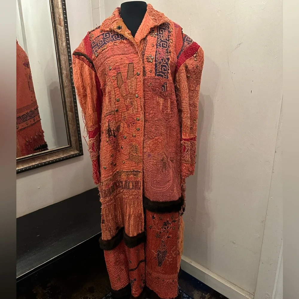 By Walid Patchwork Couture Trench Coat - Picture 1 of 12